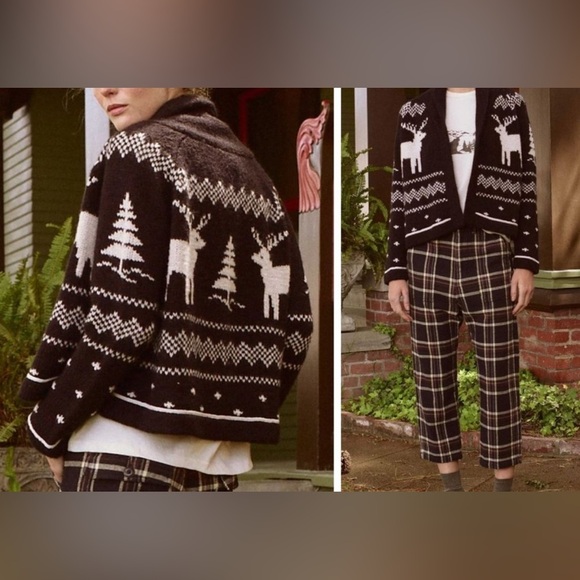 THE GREAT reindeer lodge cardigan sweater - Picture 1 of 9